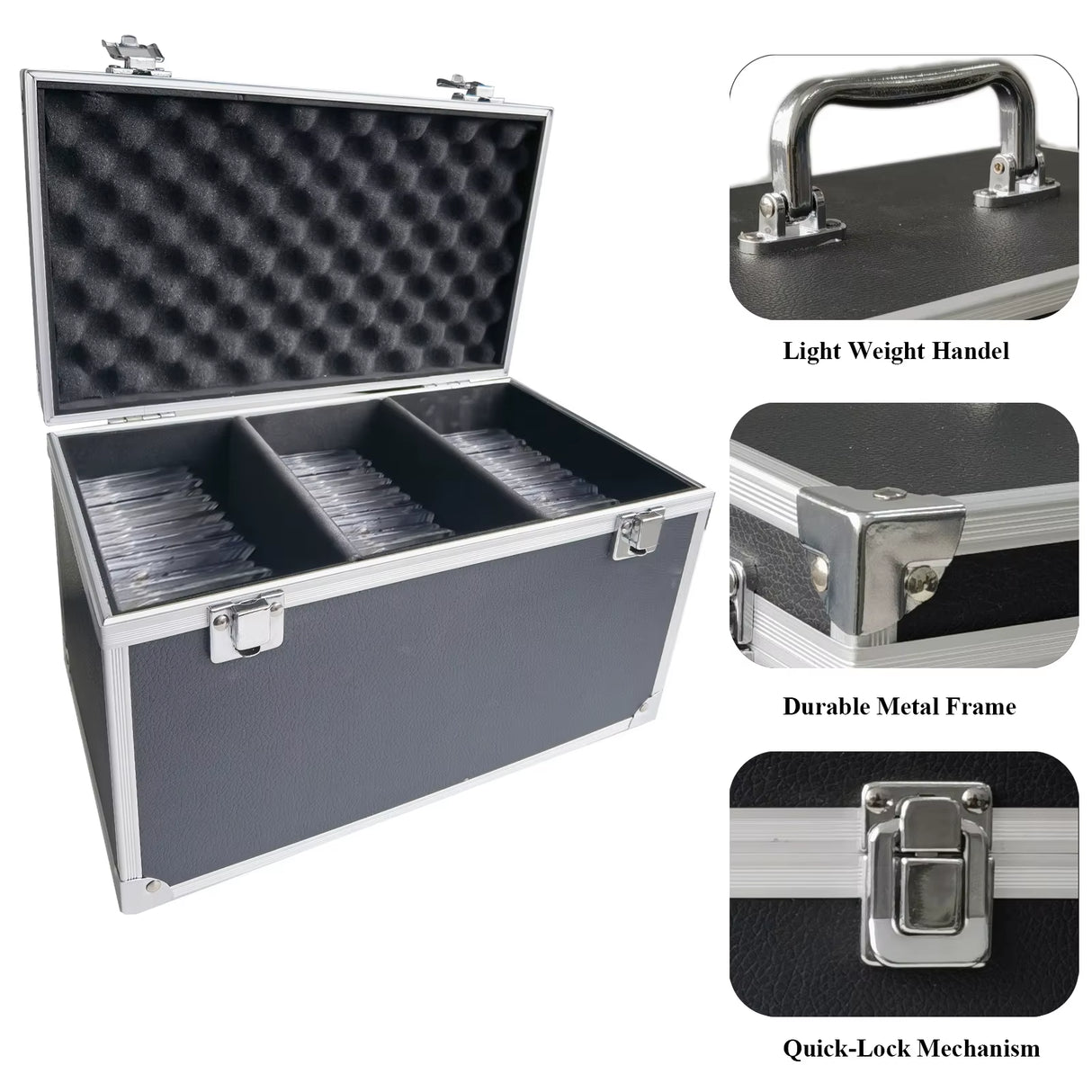 Portable Graded Card Storage Case – Holds 45–60 PSA, BGS, CGC Slabs | Secure Collector Carry Box