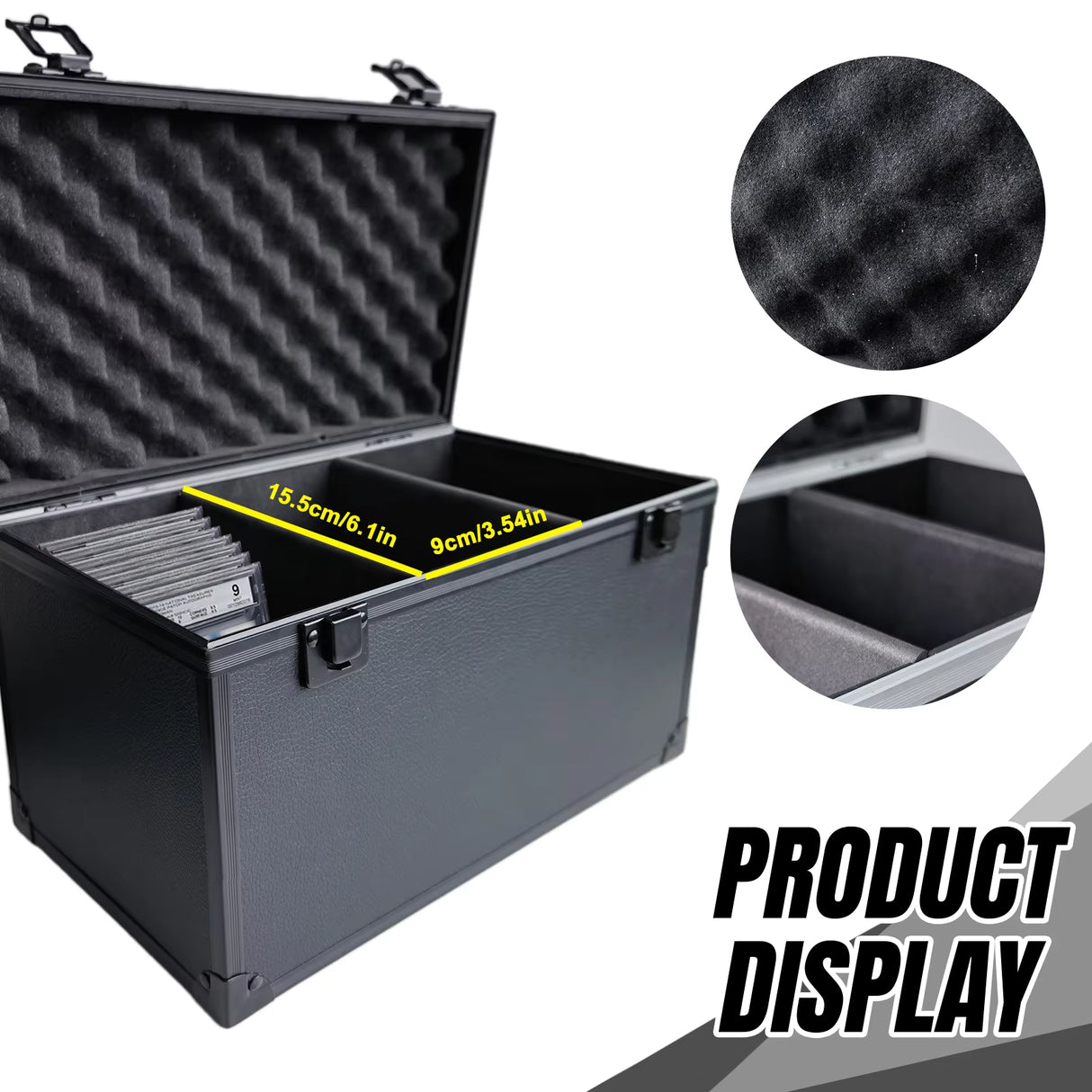 Portable Graded Card Storage Case – Holds 45–60 PSA, BGS, CGC Slabs | Secure Collector Carry Box