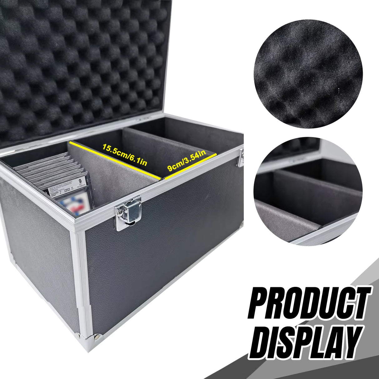 Portable Graded Card Storage Case – Holds 45–60 PSA, BGS, CGC Slabs | Secure Collector Carry Box