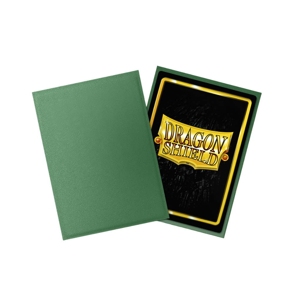 Forest Green non-glare Dragon Shield sleeves with matte anti-reflective finish