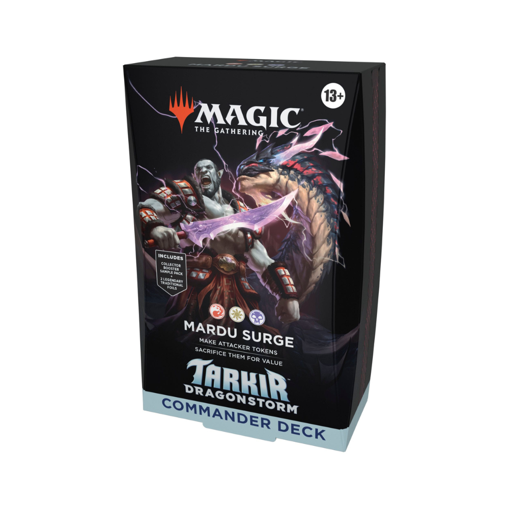 Magic: The Gathering Tarkir: Dragonstorm Commander Deck – Mardu Surge box front with aggressive combat artwork
