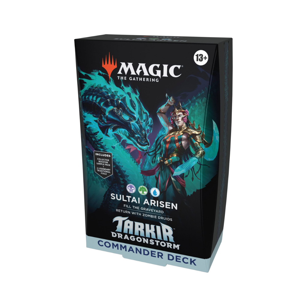 Magic: The Gathering Tarkir: Dragonstorm Commander Deck – Sultai Arisen box front featuring graveyard-themed artwork