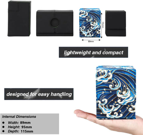 120+ Card Deck Box with Display Window – Magnetic Closure, Premium Storage Case for MTG, Pokémon, Yu-Gi-Oh!